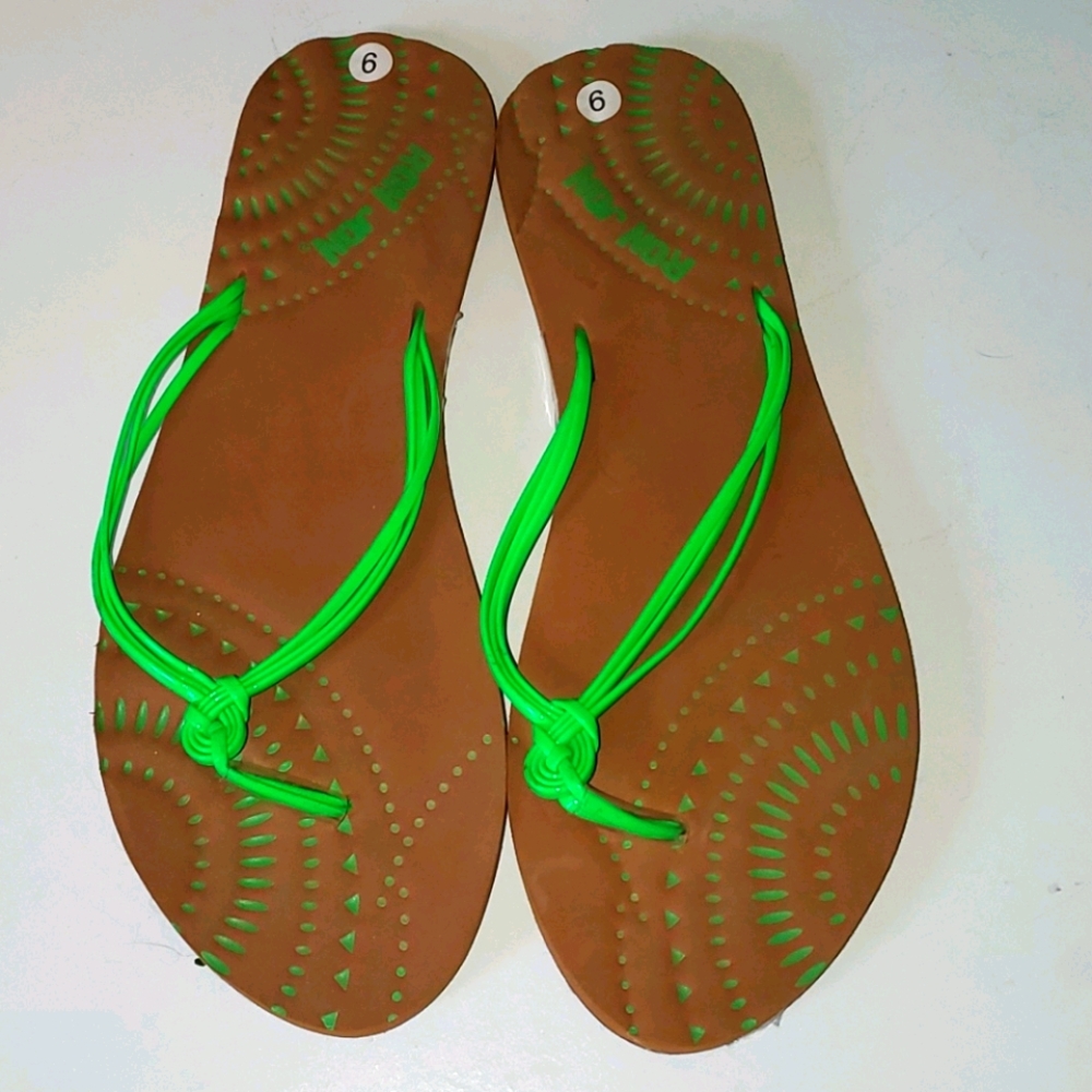 New Ron Jon 9 lime green thong style sandles